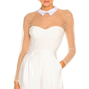 Fleur du Mal Polka Dot Sheer bodysuit New XS